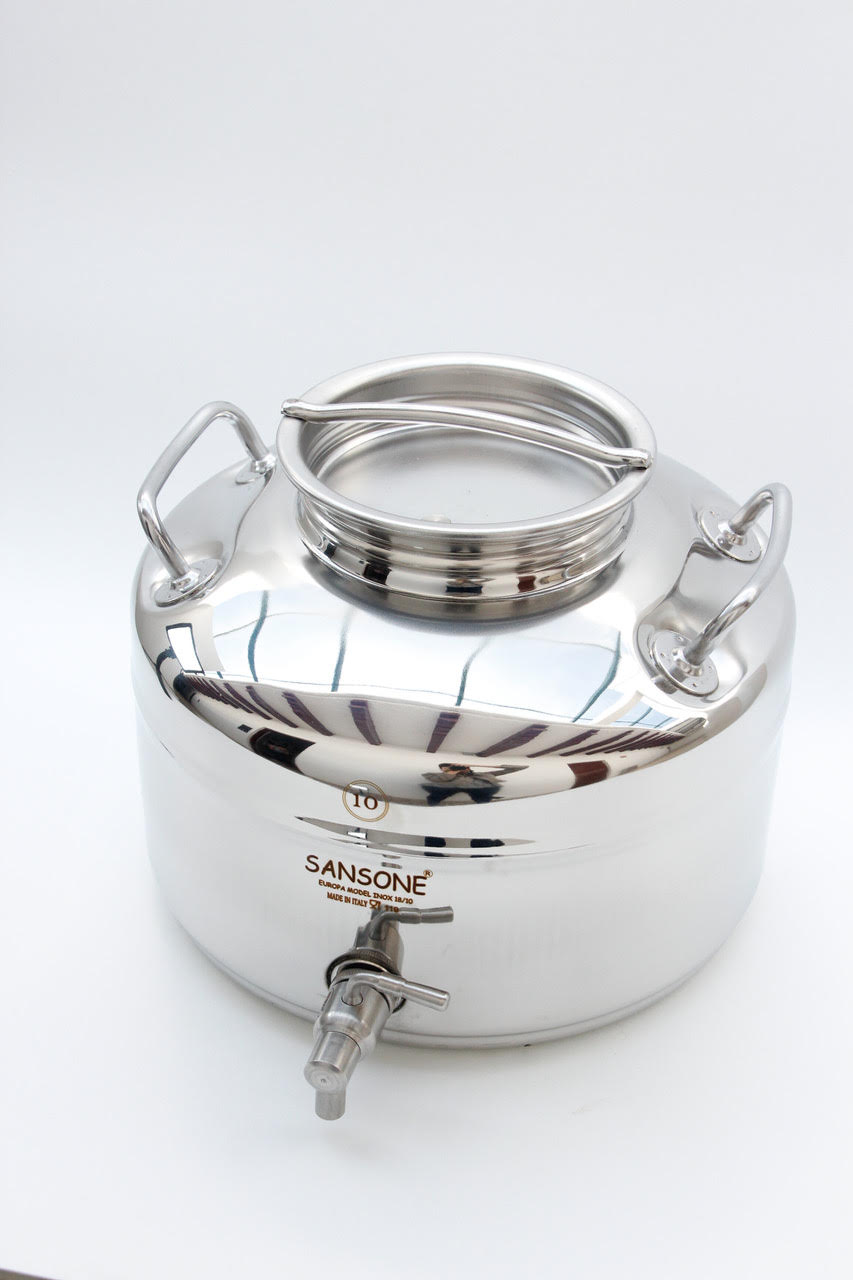 SANSONE Vitrolero Dispensador de Agua Fría de Acero Inoxidable con Base Garrafón Oculto Ecológico Aguaje Despachador de Agua de 10 litros