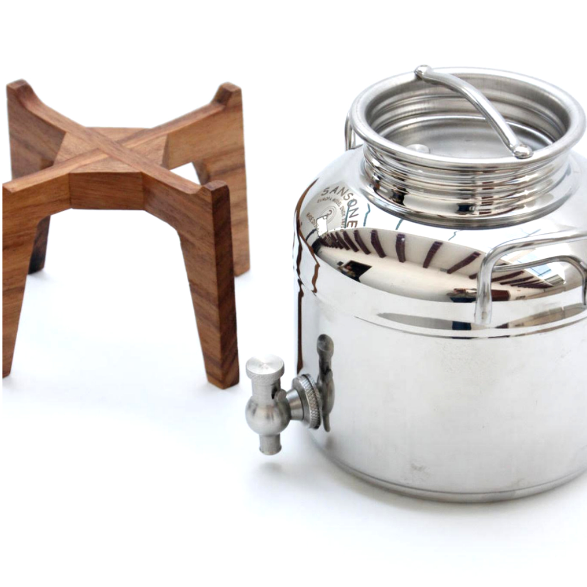 SANSONE Vitrolero Dispensador de Agua Fría de Acero Inoxidable con Base Garrafón Oculto Ecológico Aguaje Despachador de Agua de 3 litros