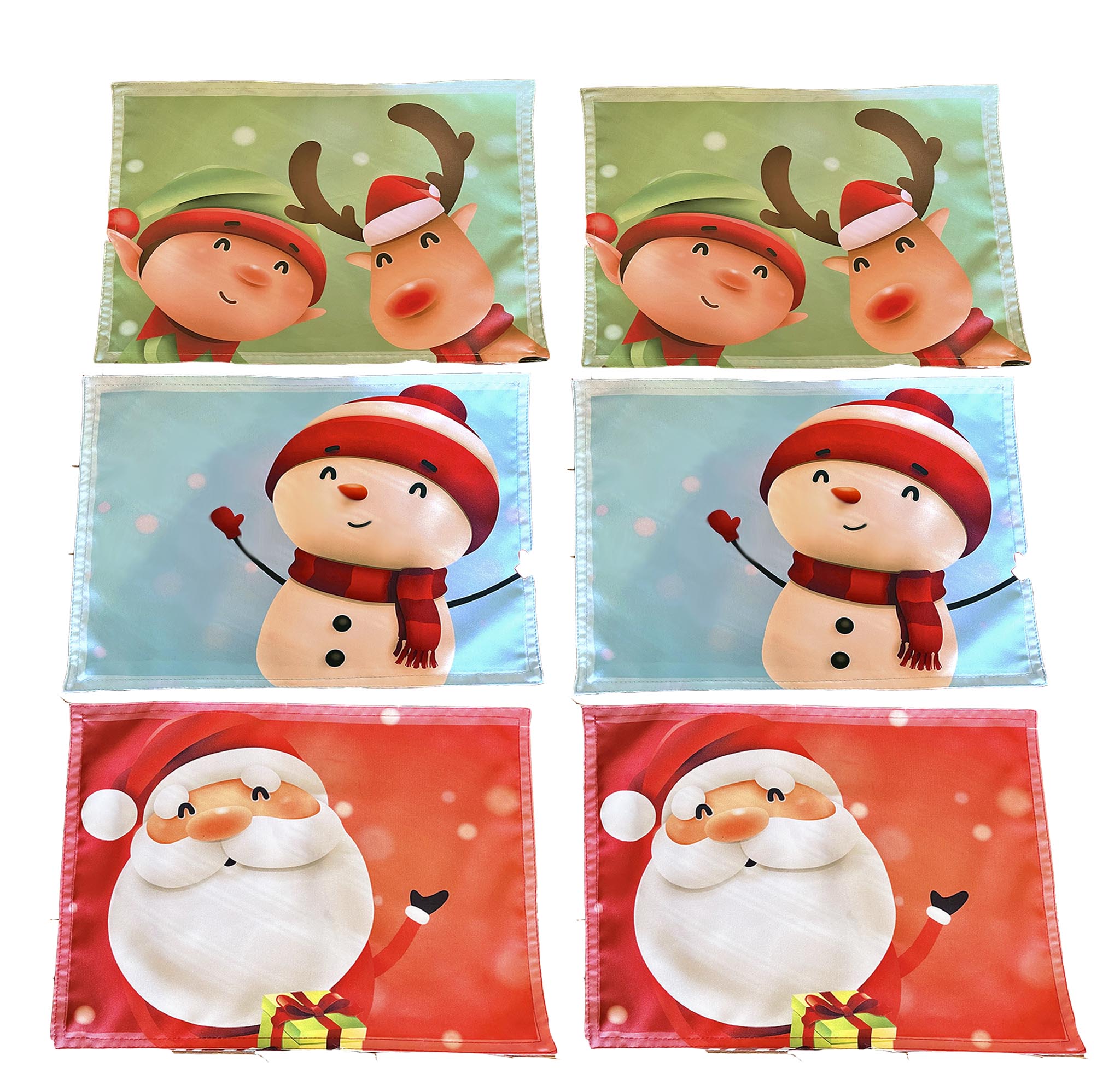 Set De 6 Individuales Béla Navideños 45cm X 35cm Santa Claus