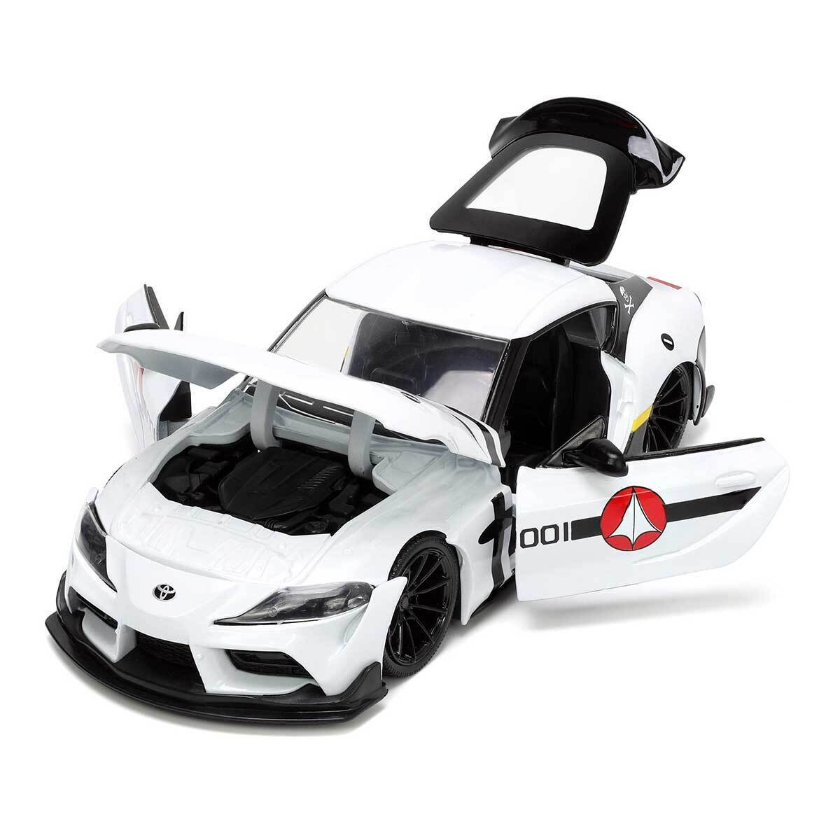 2020 Toyota Supra con Figura Roy Focker Robotech ANIMATION Hollywood Rides Jada Toys Escala 1:24 