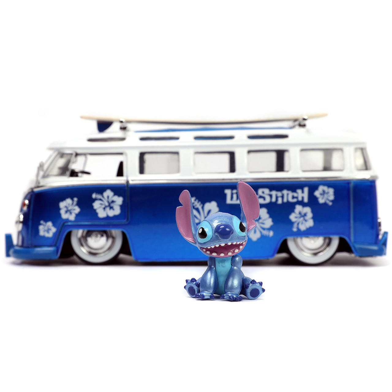 1962 VW Bus T1 Volkswagen Combi con Stitch Disney Hollywood Rides Jada Toys Escala 1:24 