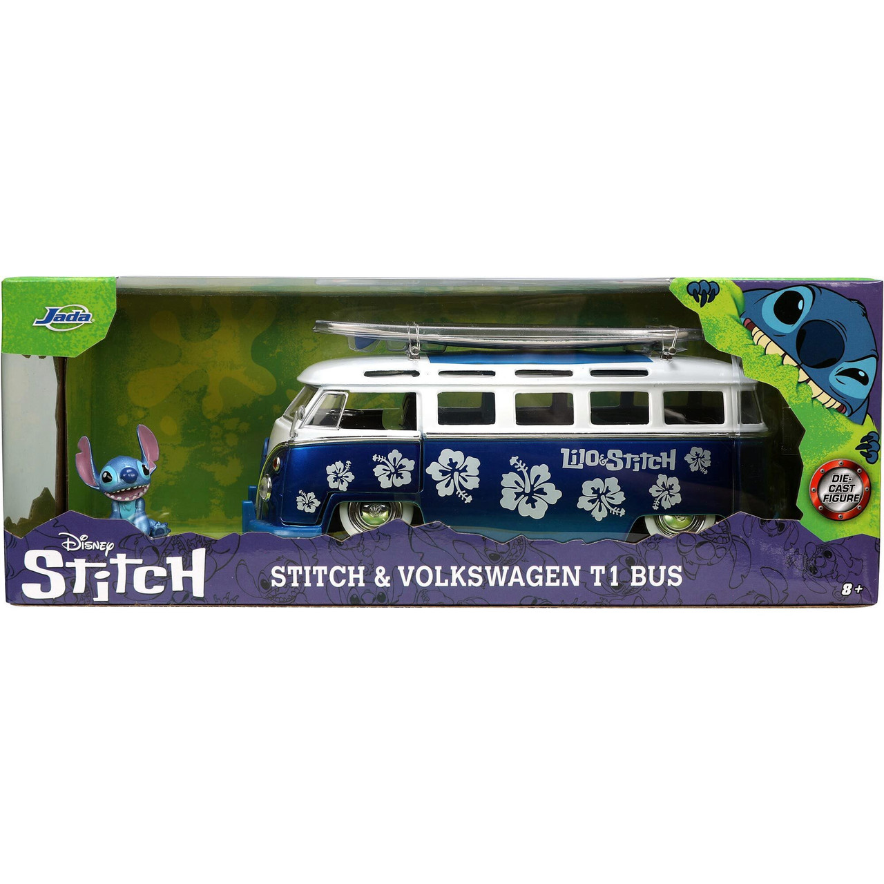 1962 VW Bus T1 Volkswagen Combi con Stitch Disney Hollywood Rides Jada Toys Escala 1:24 