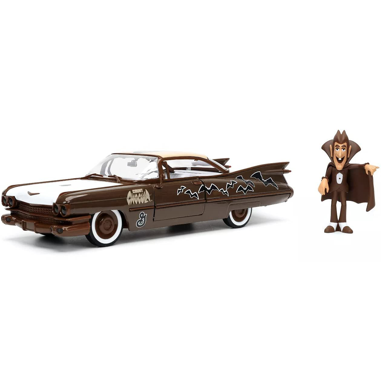 1959 Cadillac Coupe Deville con Figura Count Chocula Conde Hollywood Rides Jada Toys Escala 1:24