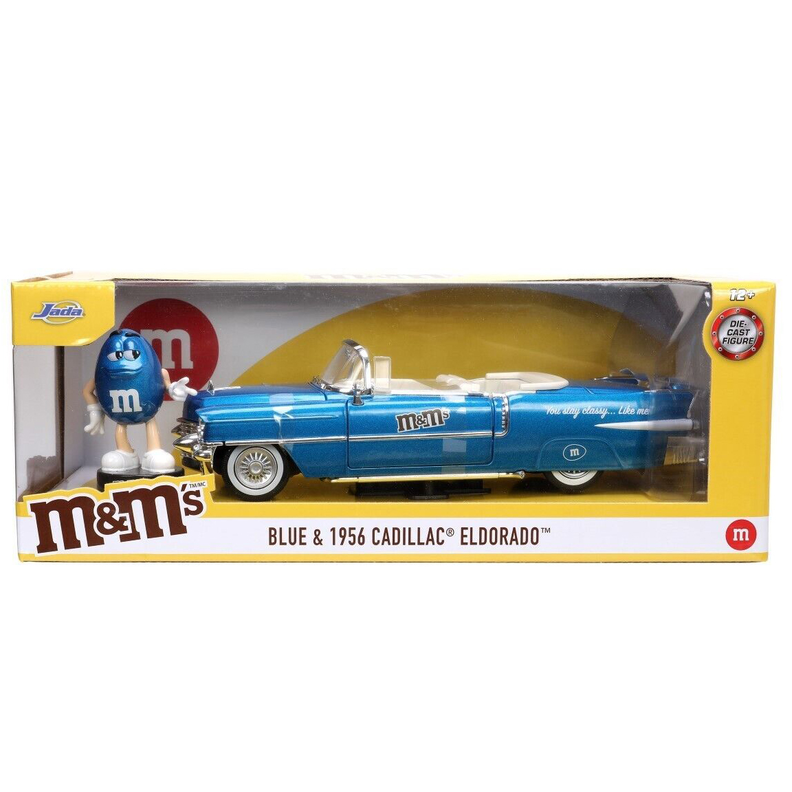 1956 Cadillac Eldorado con Figura M&Ms Blue Hollywood Rides Jada Toys Escala 1:24 