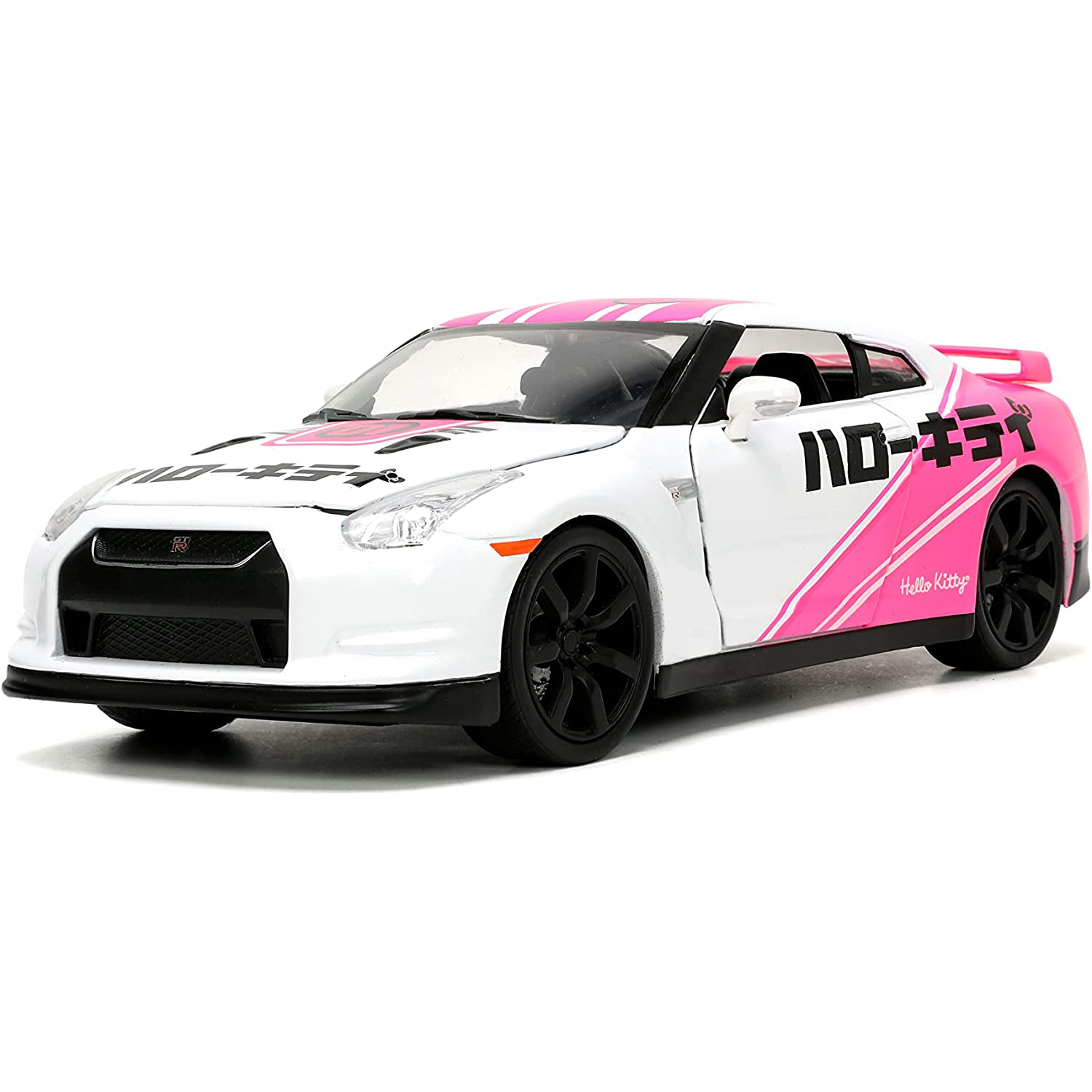 2009 Nissan Skyline GT-R R35 con Figura Hello Kitty Tokyo Speed Jada Toys Escala 1:24 