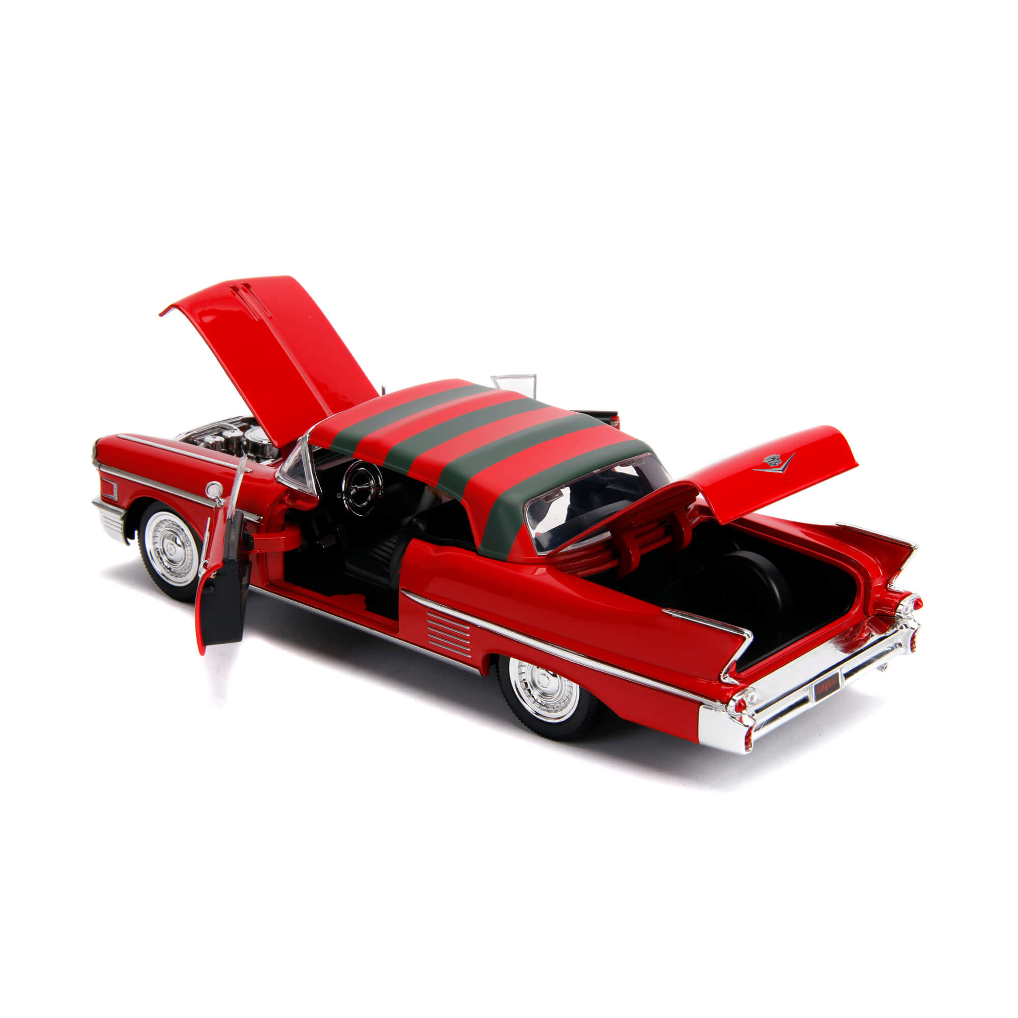 1958 Cadillac Series 62 con Figura Freddy Krueger A Nightmare On Elm Street Jada Toys Escala 1:24
