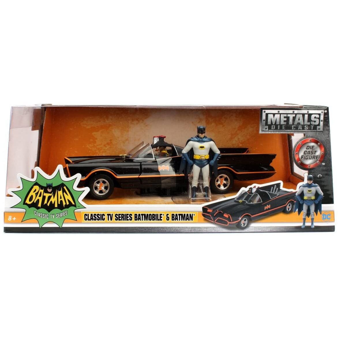Batimovil TV Series Clasico 60s Con Figura de Batman Adam West Jada Toys Escala 1:24 Dc Comics