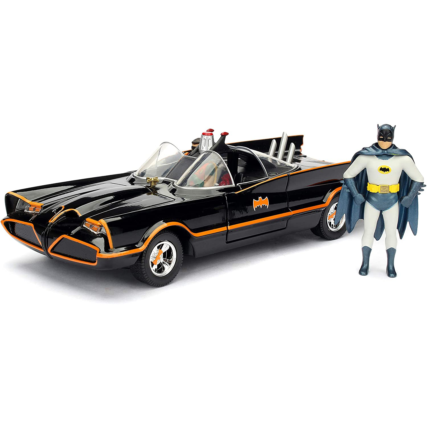 Batimovil TV Series Clasico 60s Con Figura de Batman Adam West Jada Toys Escala 1:24 Dc Comics