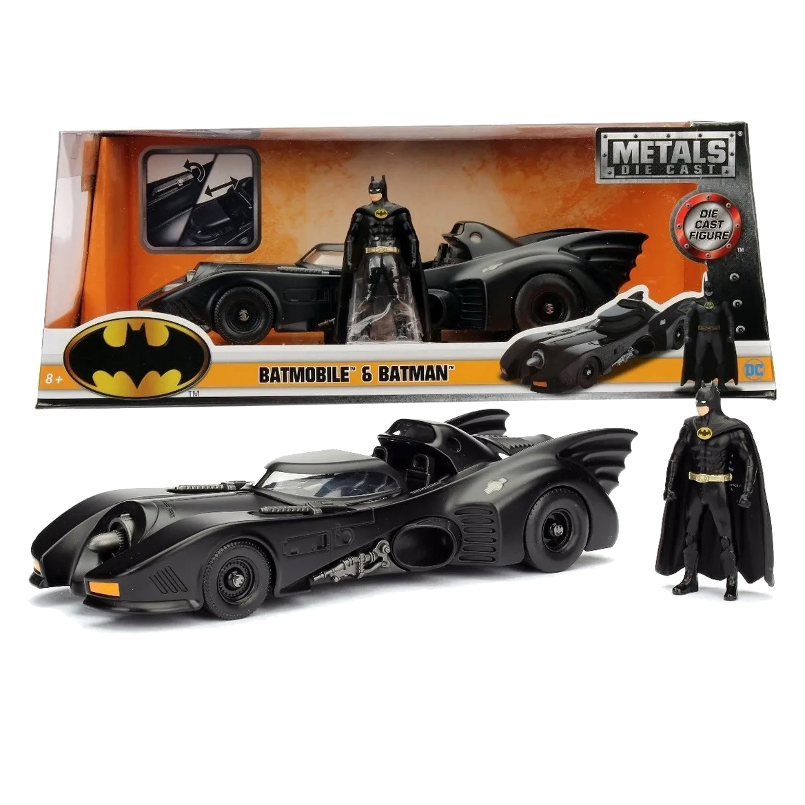 Batimovil 1989 Tim Burton Con Figura de Batman Jada Toys Escala 1:24 Dc Comics