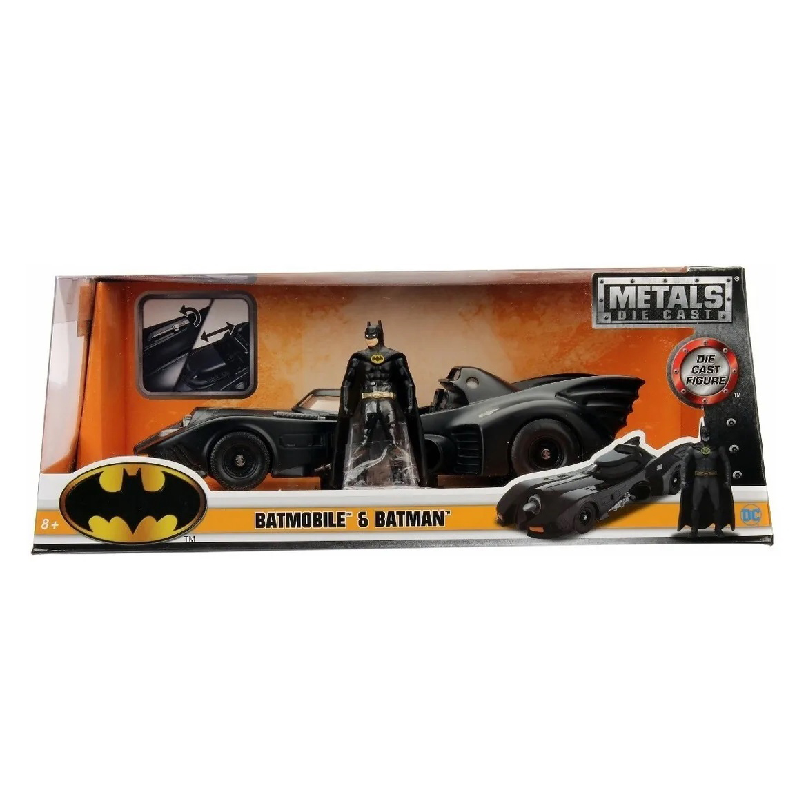 Batimovil 1989 Tim Burton Con Figura de Batman Jada Toys Escala 1:24 Dc Comics