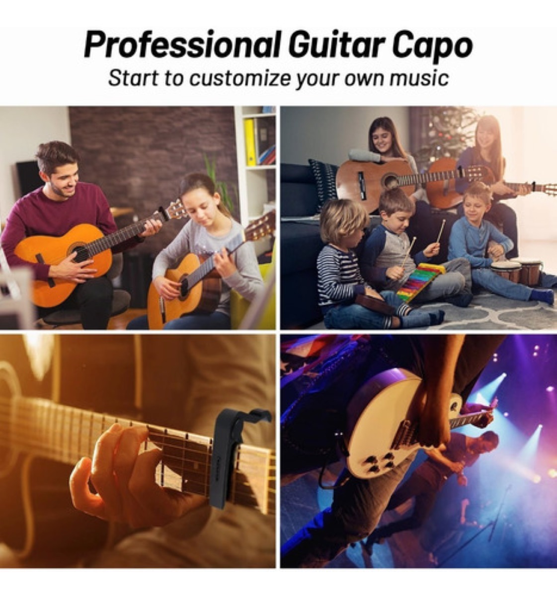 Capo Para Guitarra Acústica Con 10 Púas De Guitarra 