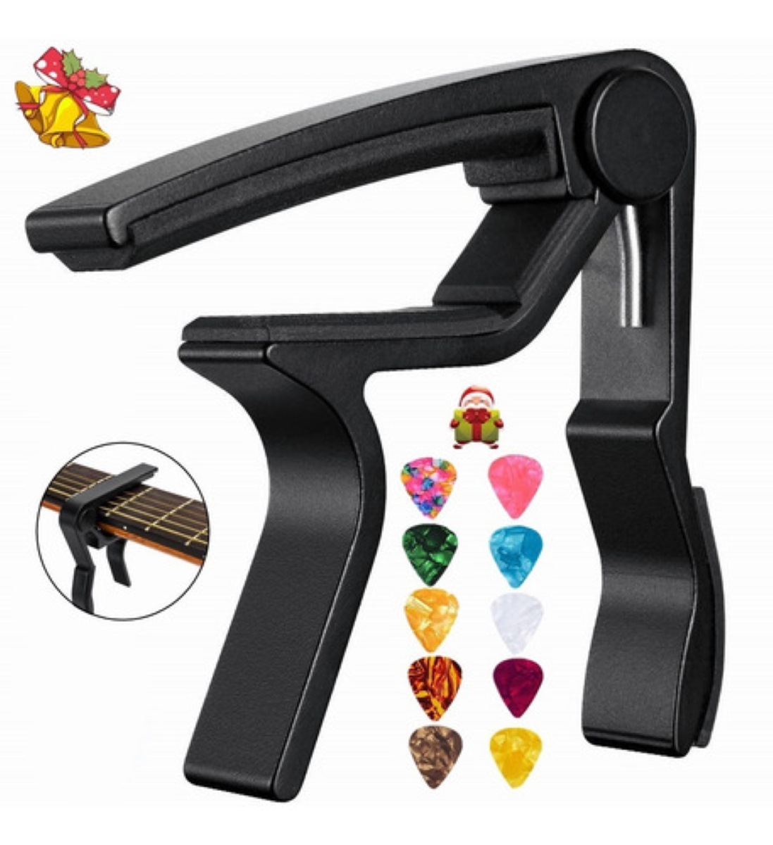 Capo Para Guitarra Acústica Con 10 Púas De Guitarra 