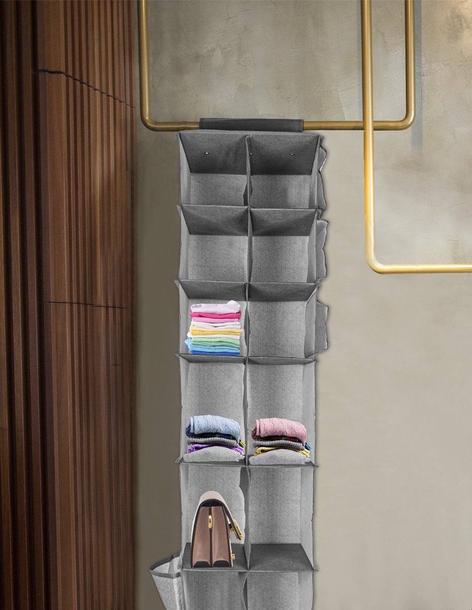 Organizador colgante para clóset 12 espacios gris Tutti