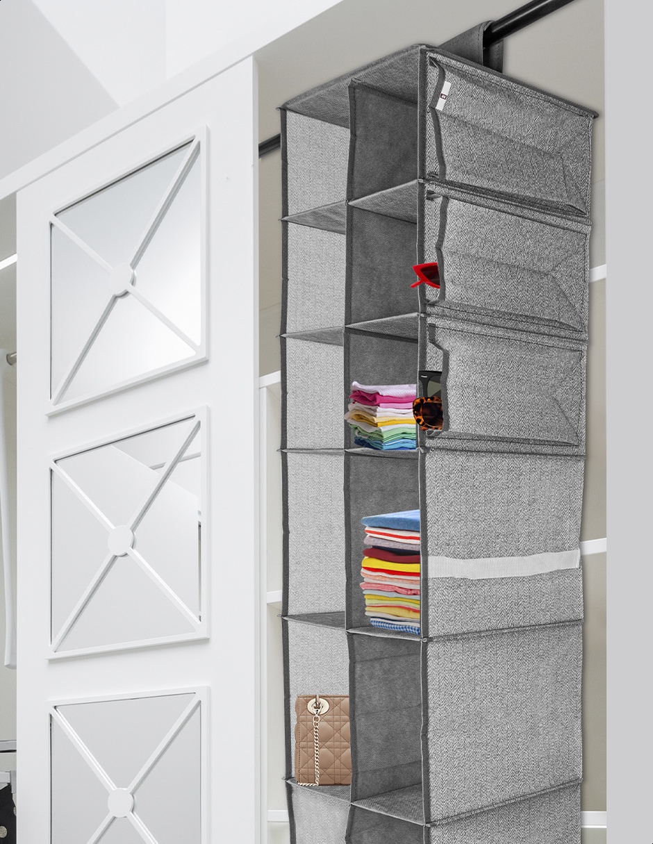 Organizador colgante para clóset 12 espacios gris Tutti