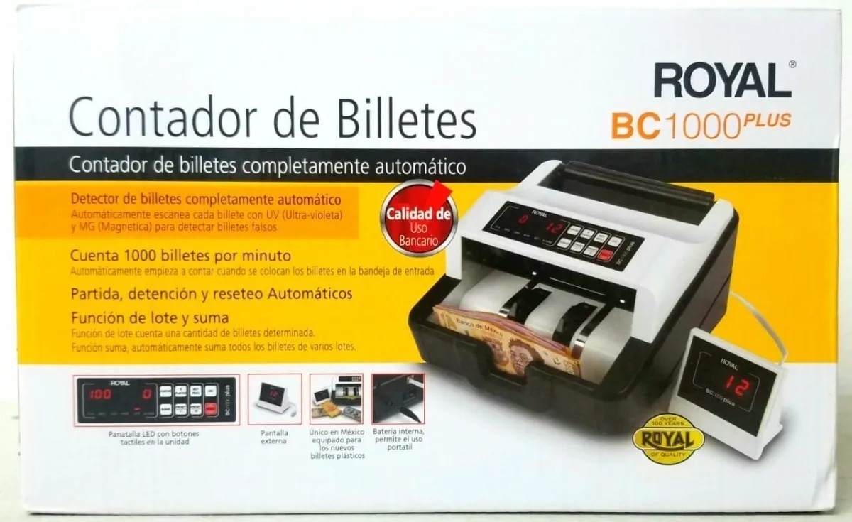 Contadora De Billetes Royal BC1000PLUS - Gris con Negro