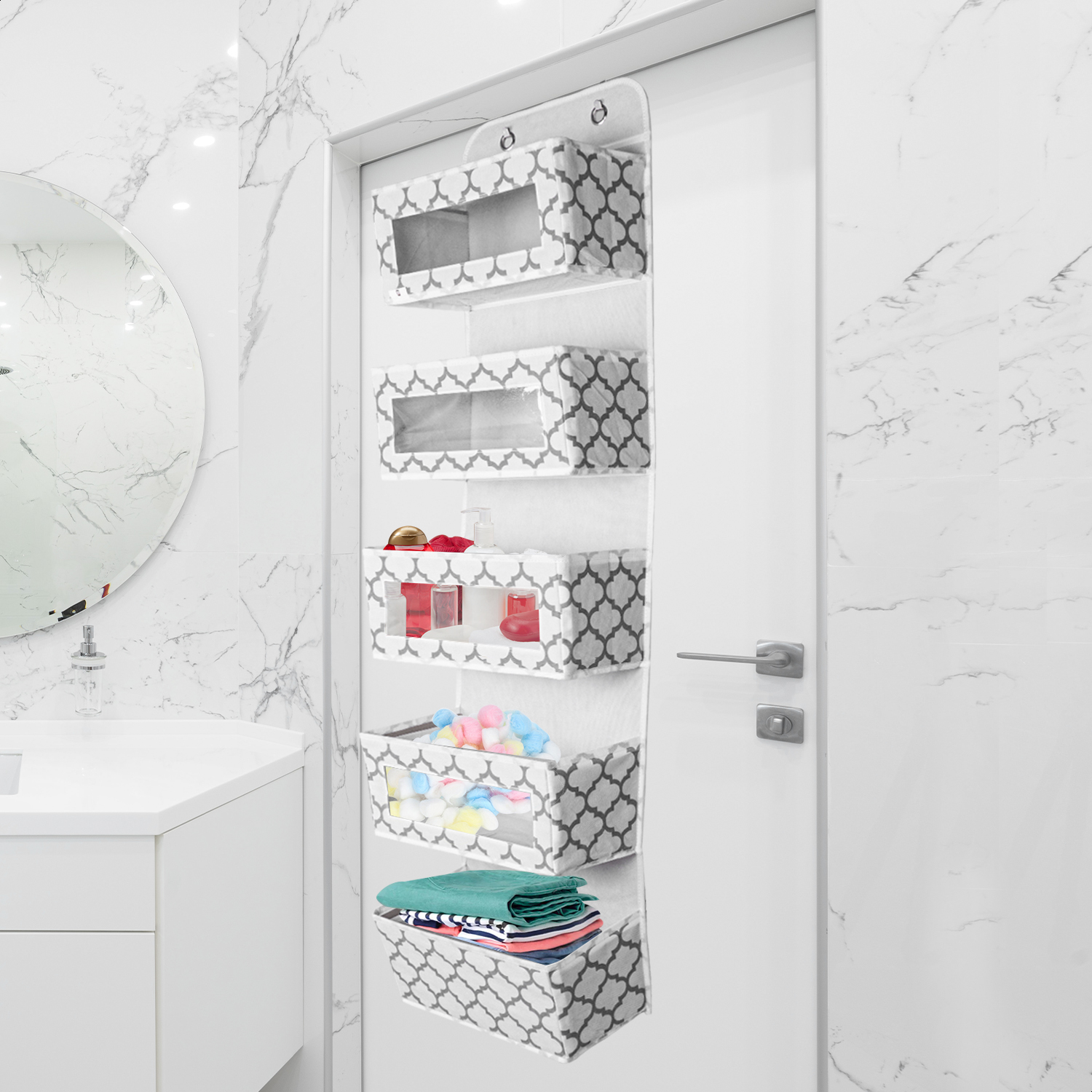 Organizador colgante para puerta 5 espacios blanco Tutti