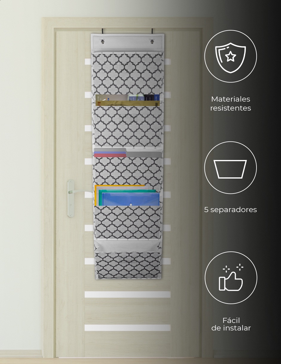 Organizador revistero colgante para puerta 5 espacios Tutti