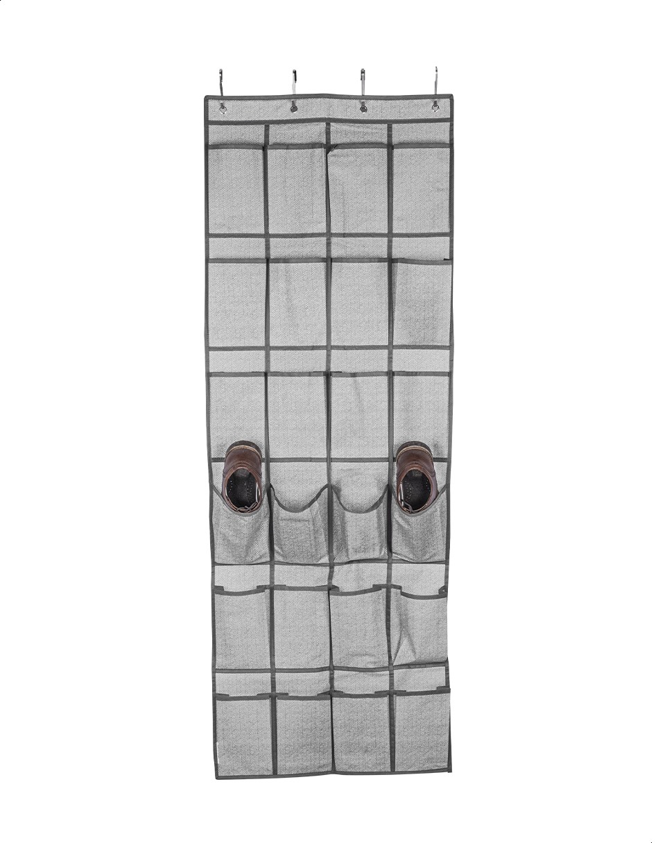 Organizador de zapatos colgante para puerta gris de 12 pares