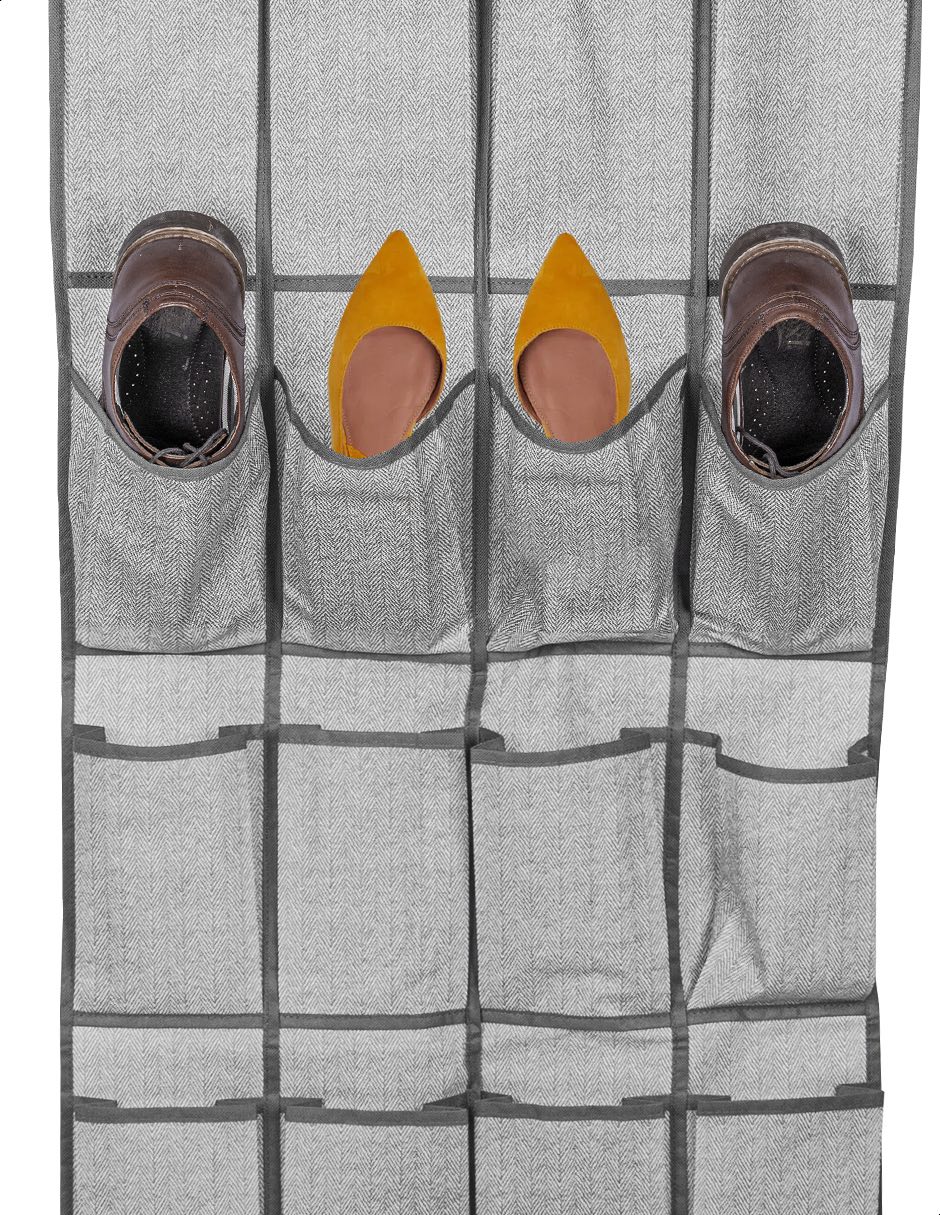 Organizador de zapatos colgante para puerta gris de 12 pares