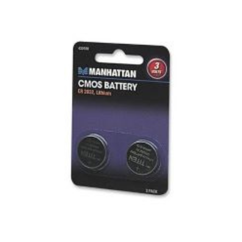 BATERIA PILA MANHATTAN CMOS CR2032 2 PIEZAS 3V LITIO PARA TARJETA MADRE 432528