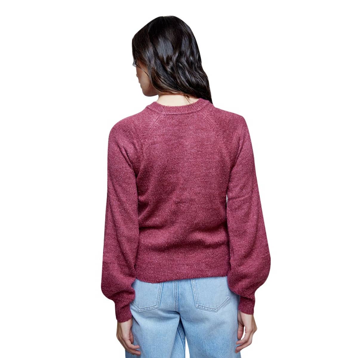 Suéter Casual Cerrado Cuello Redondo Sao Paulo color Vino para Mujer 1039217