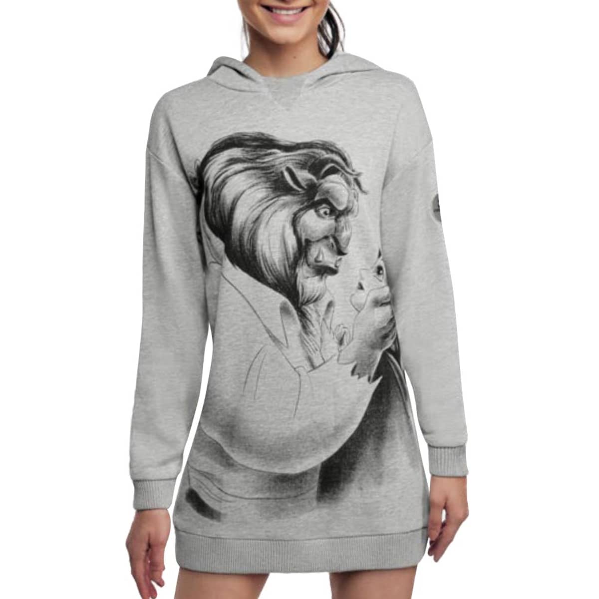 Sudadera para mujer de La Bella y La Bestia, color gris, con capucha, mod. 1039216