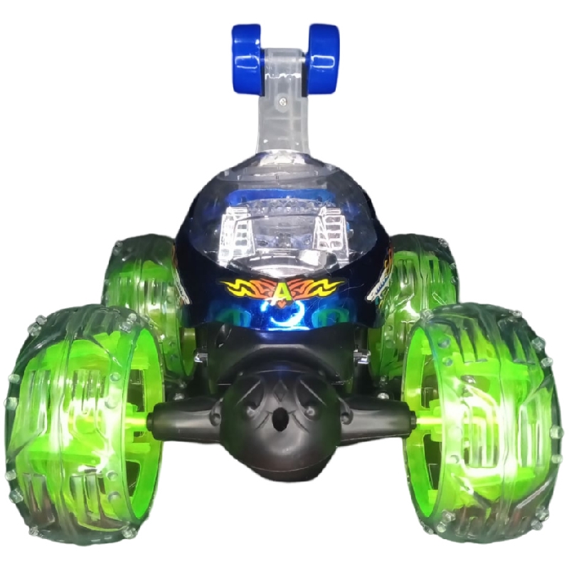 Rotating Carro Azul Loco Musical Gira 360 Grados Para Niños R/c