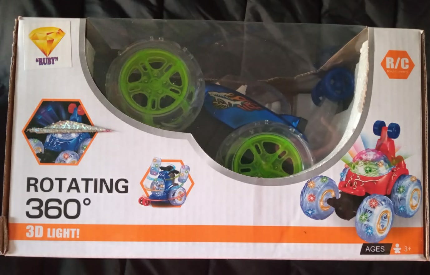 Rotating Carro Rojo Loco Musical Gira 360 Grados Para Niños R/c