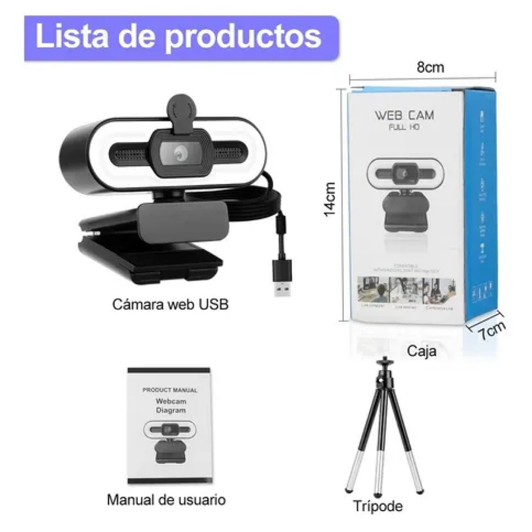 4k Cámara Webcam Con Micrófono Enfoque Automático Hd 2160p