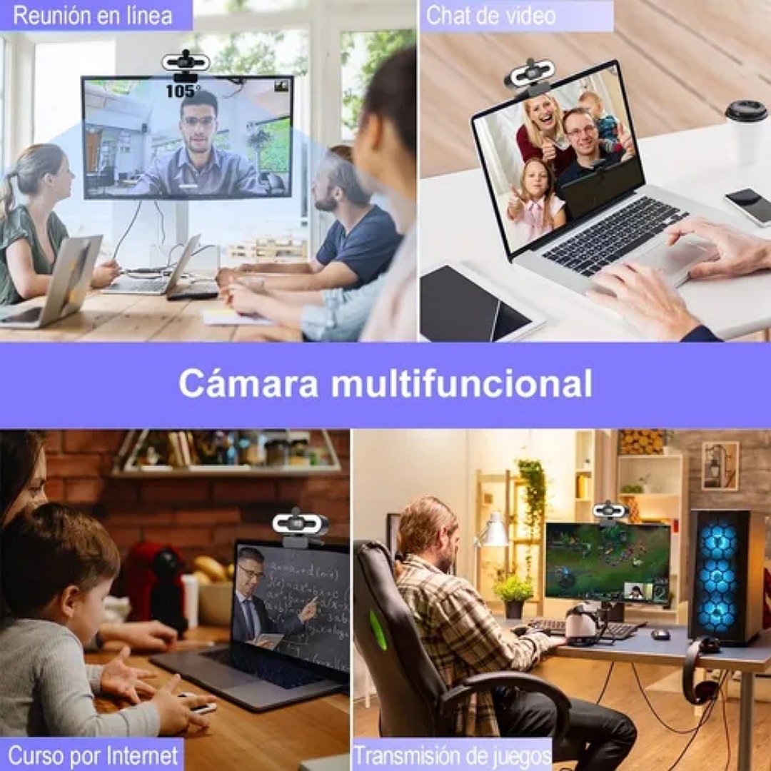 4k Cámara Webcam Con Micrófono Enfoque Automático Hd 2160p
