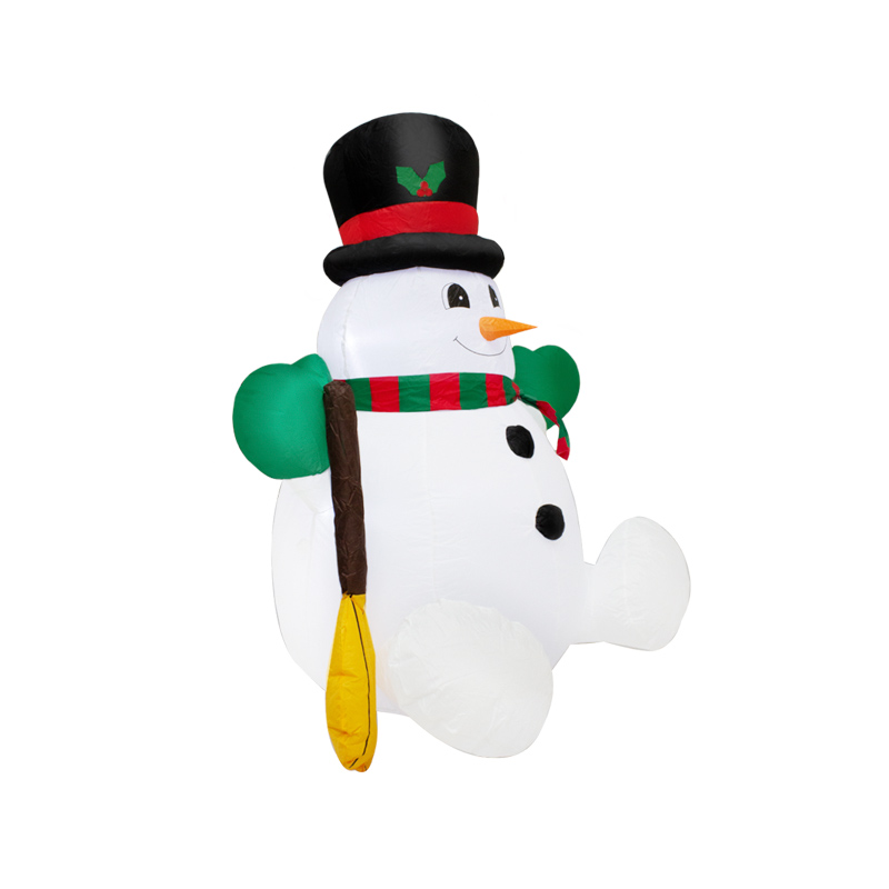Inflable Navideño Muñeco De Nieve Con Escoba y Luz Led 1.20 Mts Snowman 