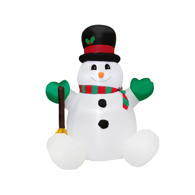 Inflable Navideño Muñeco De Nieve Con Escoba y Luz Led 1.20 Mts Snowman 