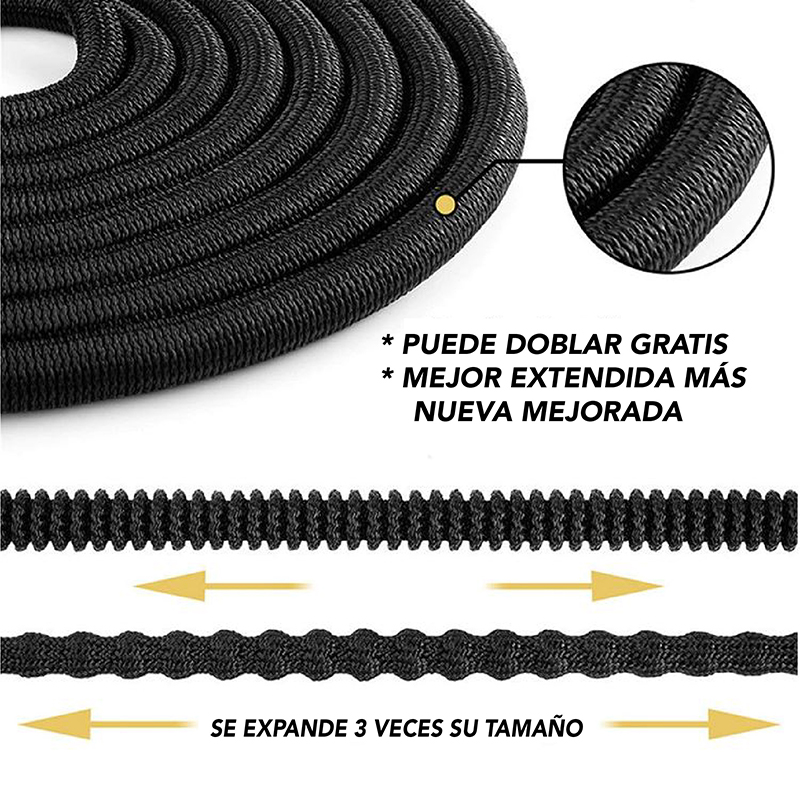 Manguera CHIC-FANTASY Expandible para Jardín manguera retráctil Extensible de hasta 100 pies (30 Mts) con Pistola para Agua 10 Patrones