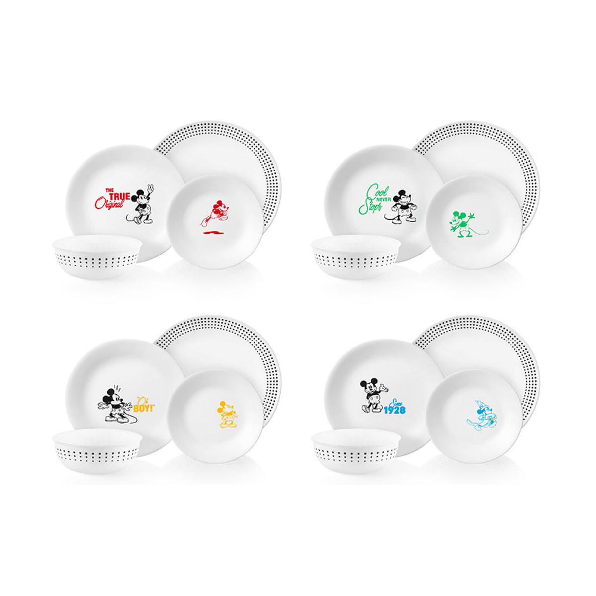 Juego de vajilla Corelle Mickey Mouse, 16 piezas