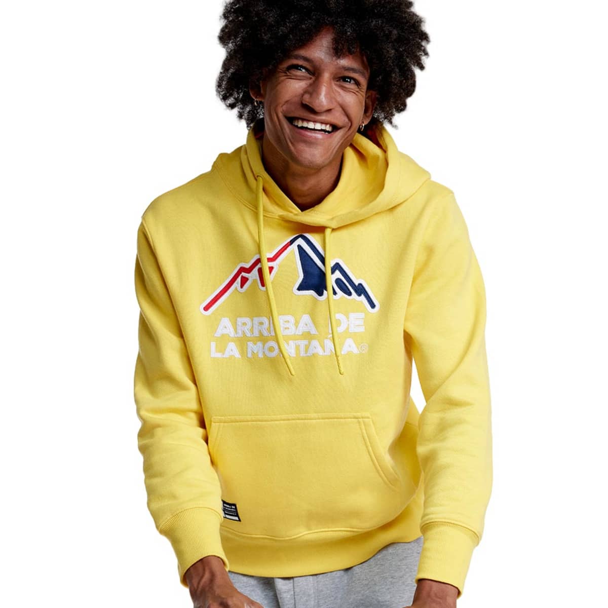 Sudadera Casual Con Capucha Y Bolsa De Canguro Arriba de la Montaña color Amarillo para Hombre 1043488