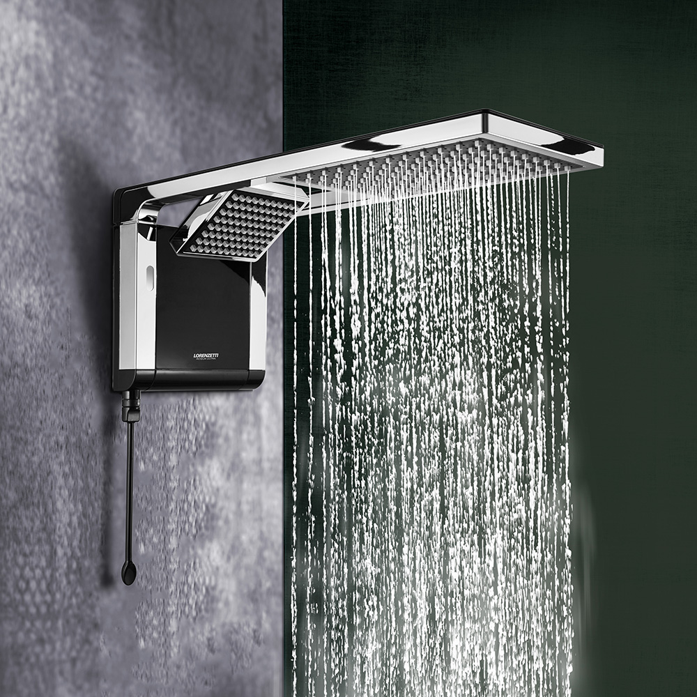 Regadera Electrica Lorenzetti Acqua Duo Ultra Negro 220V