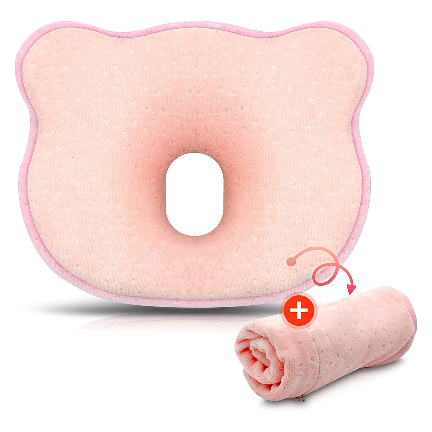 Almohada para Prevenir Plagiocefalia Cabeza Plana del Bebé, Ideal 0 a 12 Meses