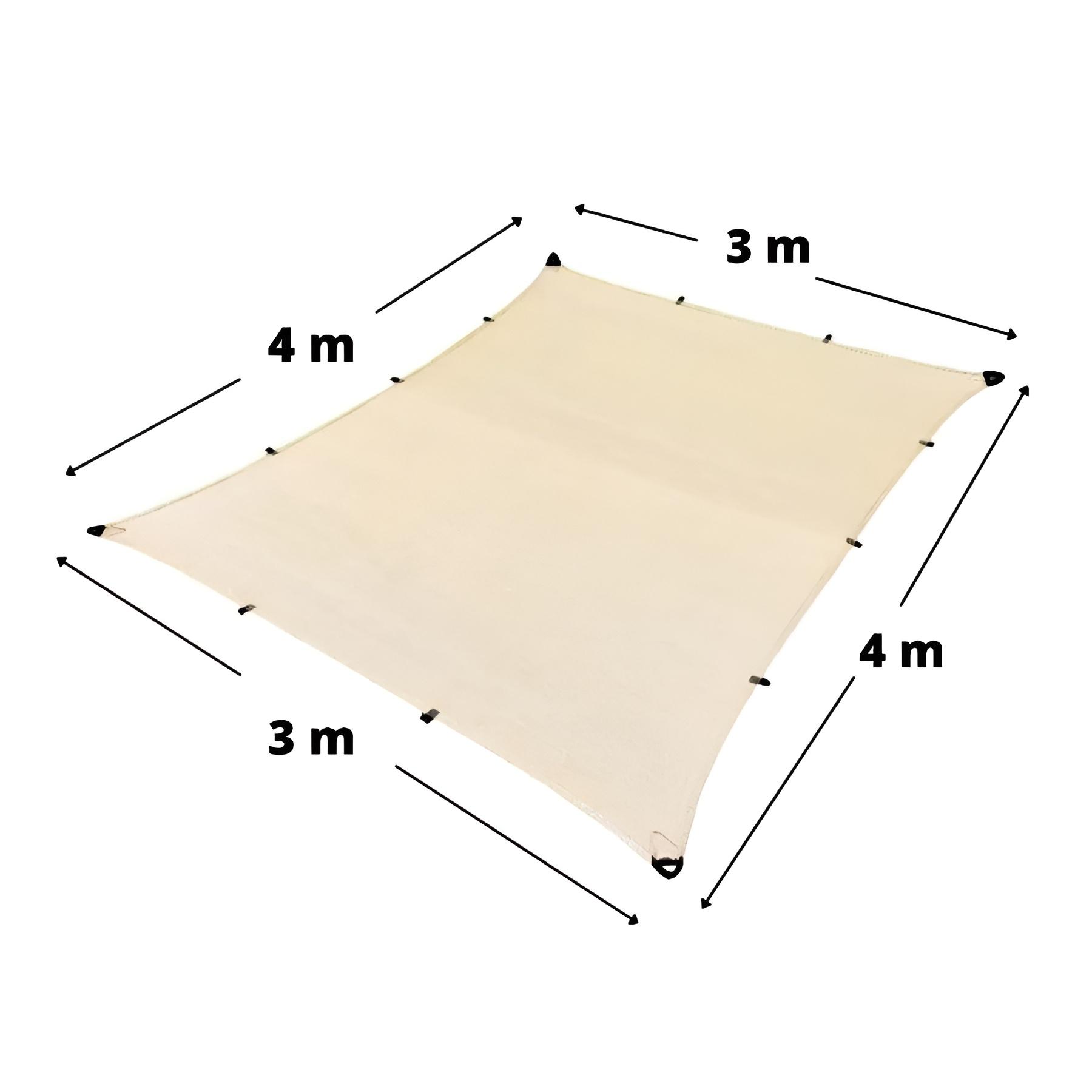 Malla Sombra 4x3 90% Beige Raschel Lista Para Colocar