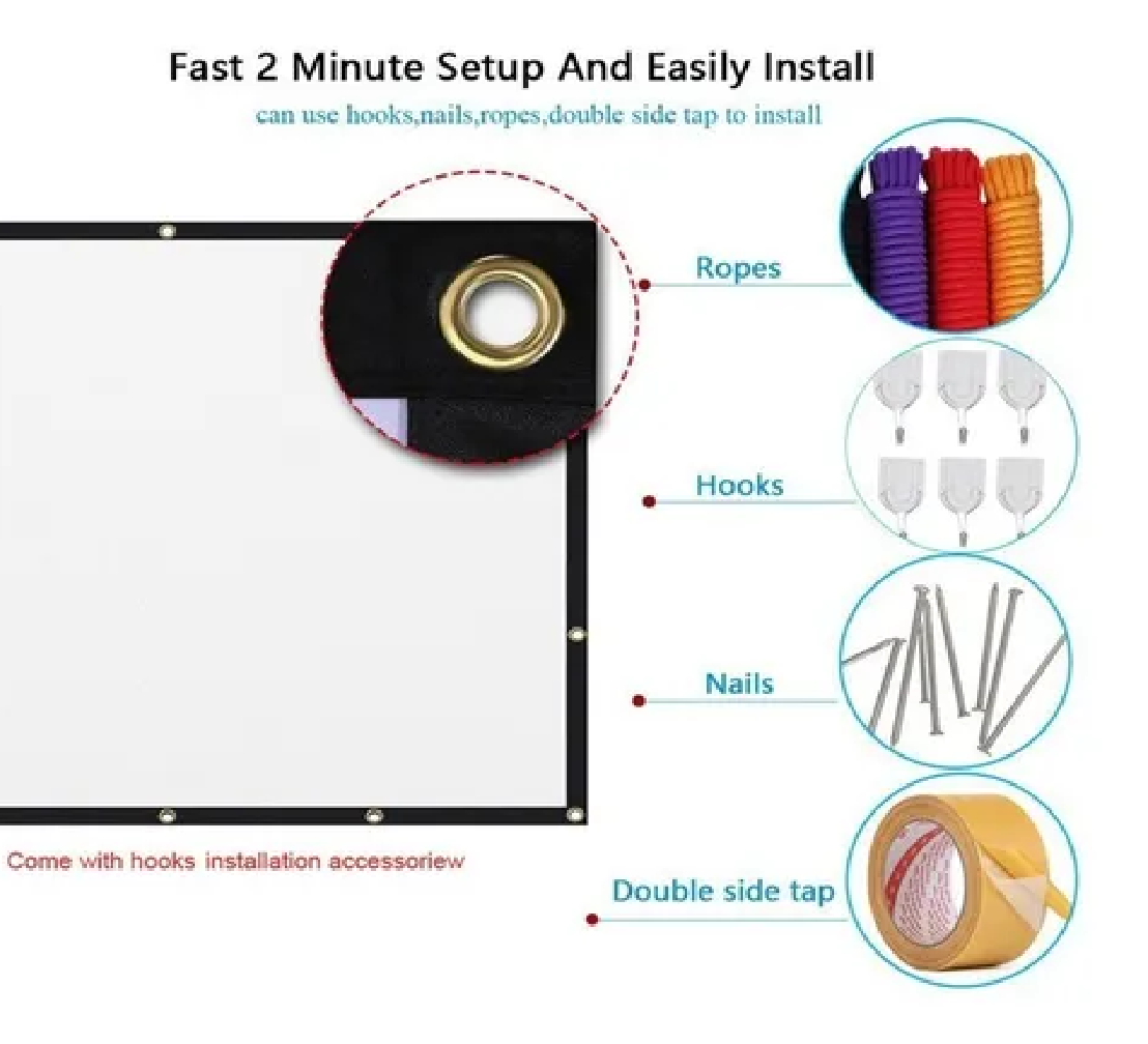 Pantalla Para Proyector Portatil 120 Pulgadas Hd LCD