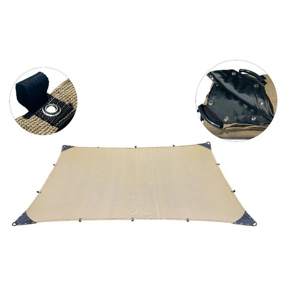 Malla Sombra 6x4 90% Beige Raschel Lista Para Colocar.