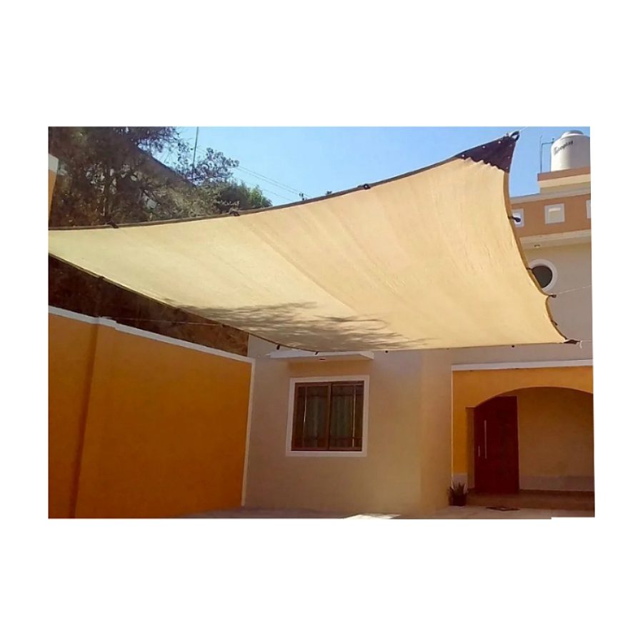 Malla Sombra 6x4 90% Beige Raschel Lista Para Colocar.