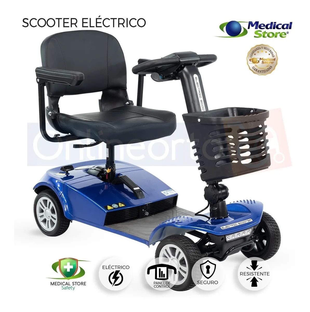 Silla De Ruedas Scooter Eléctrico 4ruedas Plegable Luz Led