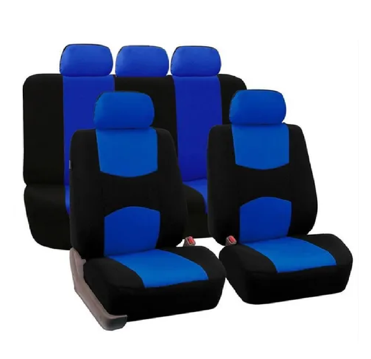 Set Funda De Asiento De Coche De Tejido De Poliéster Universal Azul