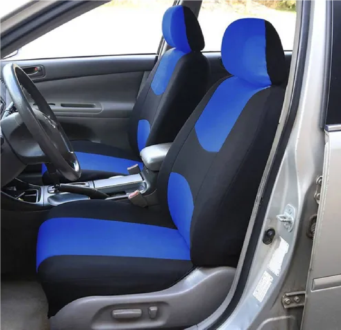 Set Funda De Asiento De Coche De Tejido De Poliéster Universal Azul