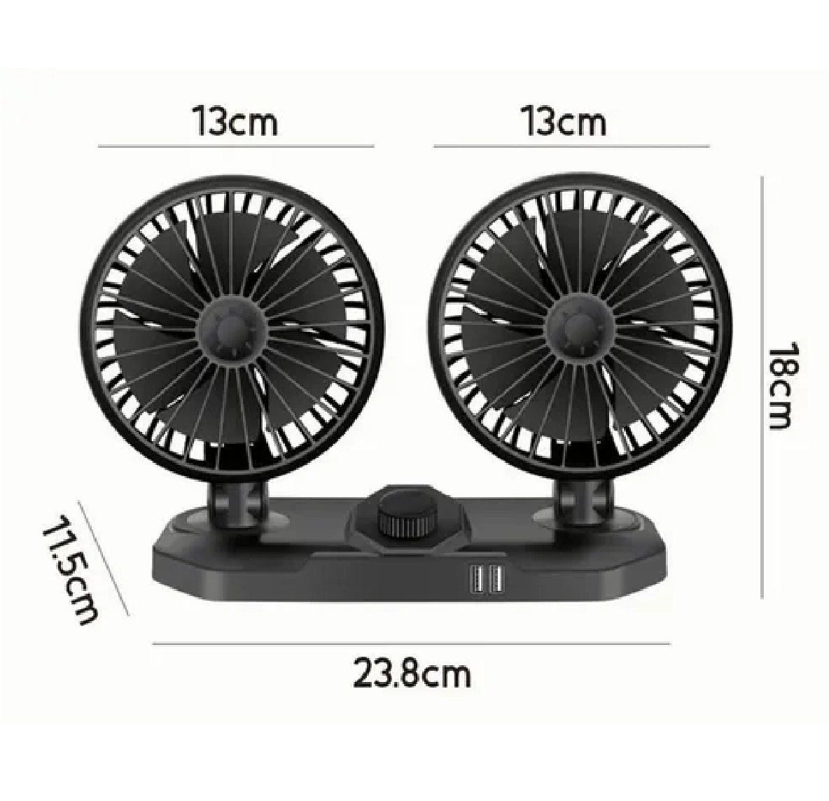 Ventilador Doble Portátil Potente 2 Velocidades Para Auto