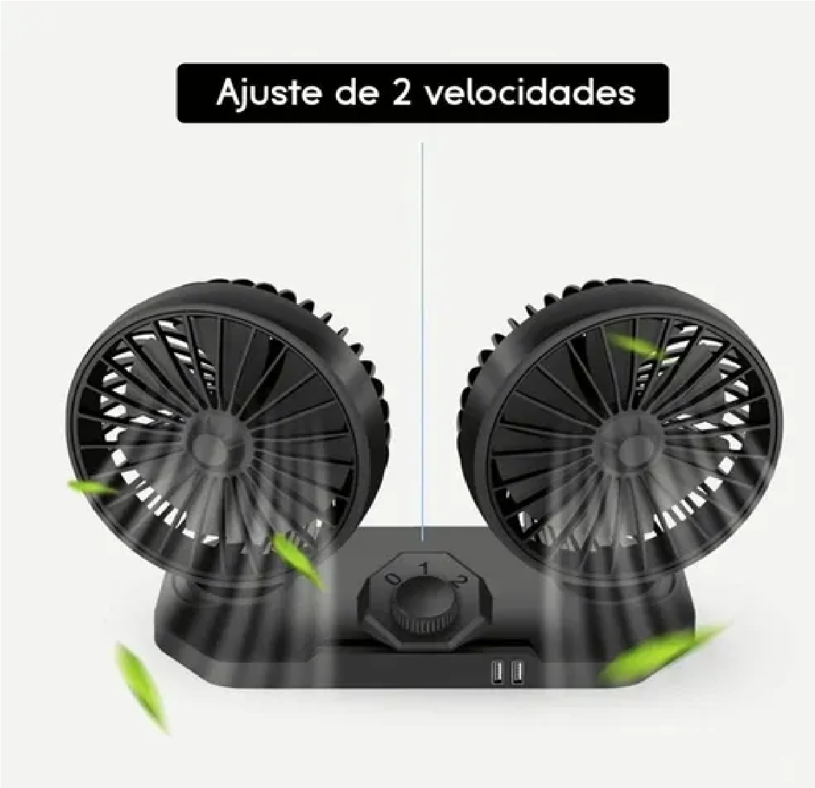 Ventilador Doble Portátil Potente 2 Velocidades Para Auto