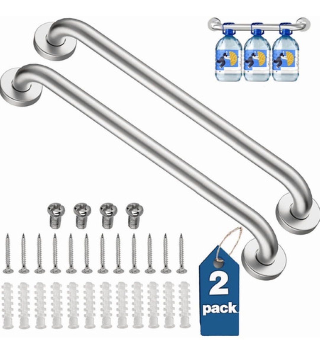 2 Barras Agarradera De Seguridad Baño Acero Inoxidable