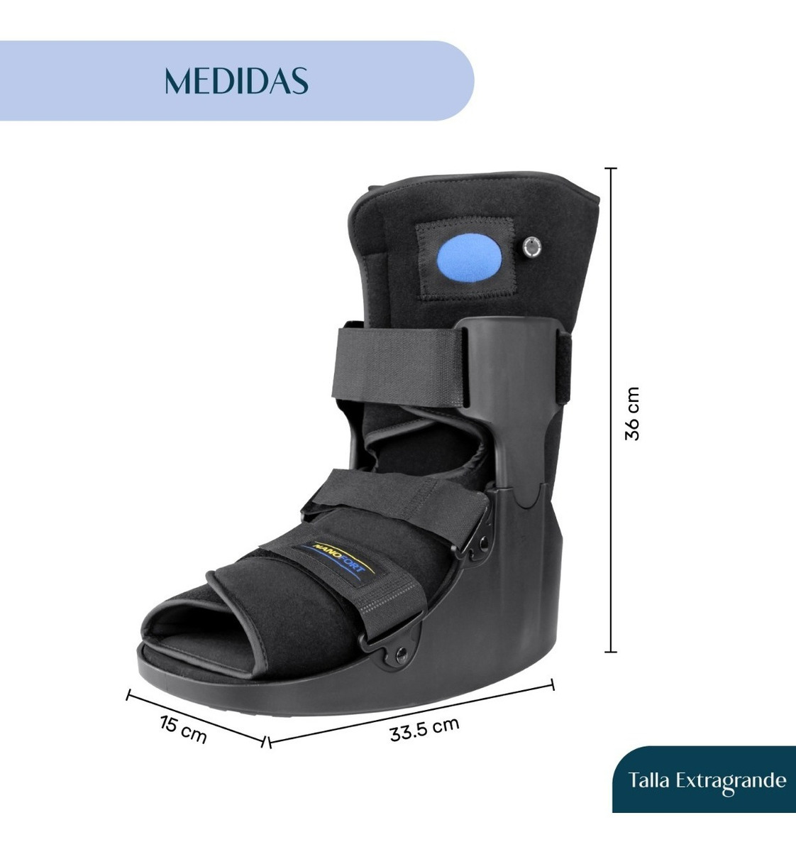 Bota Ferula Baja Neumatica Walker Inmovilizador De Tobillo XL