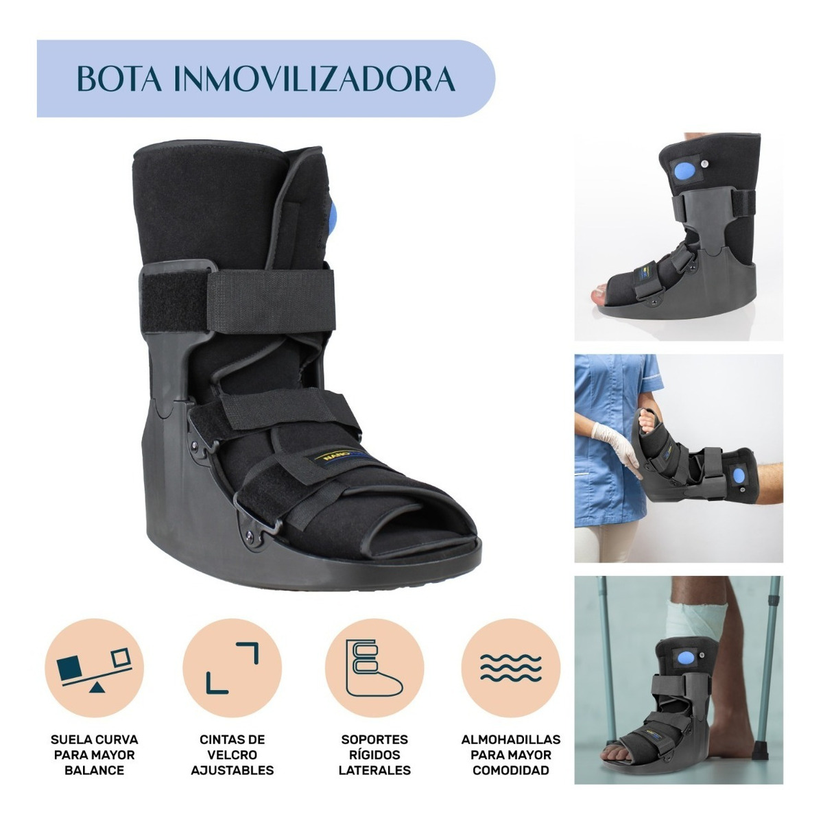 Bota Ferula Baja Neumatica Walker Inmovilizador De Tobillo XL
