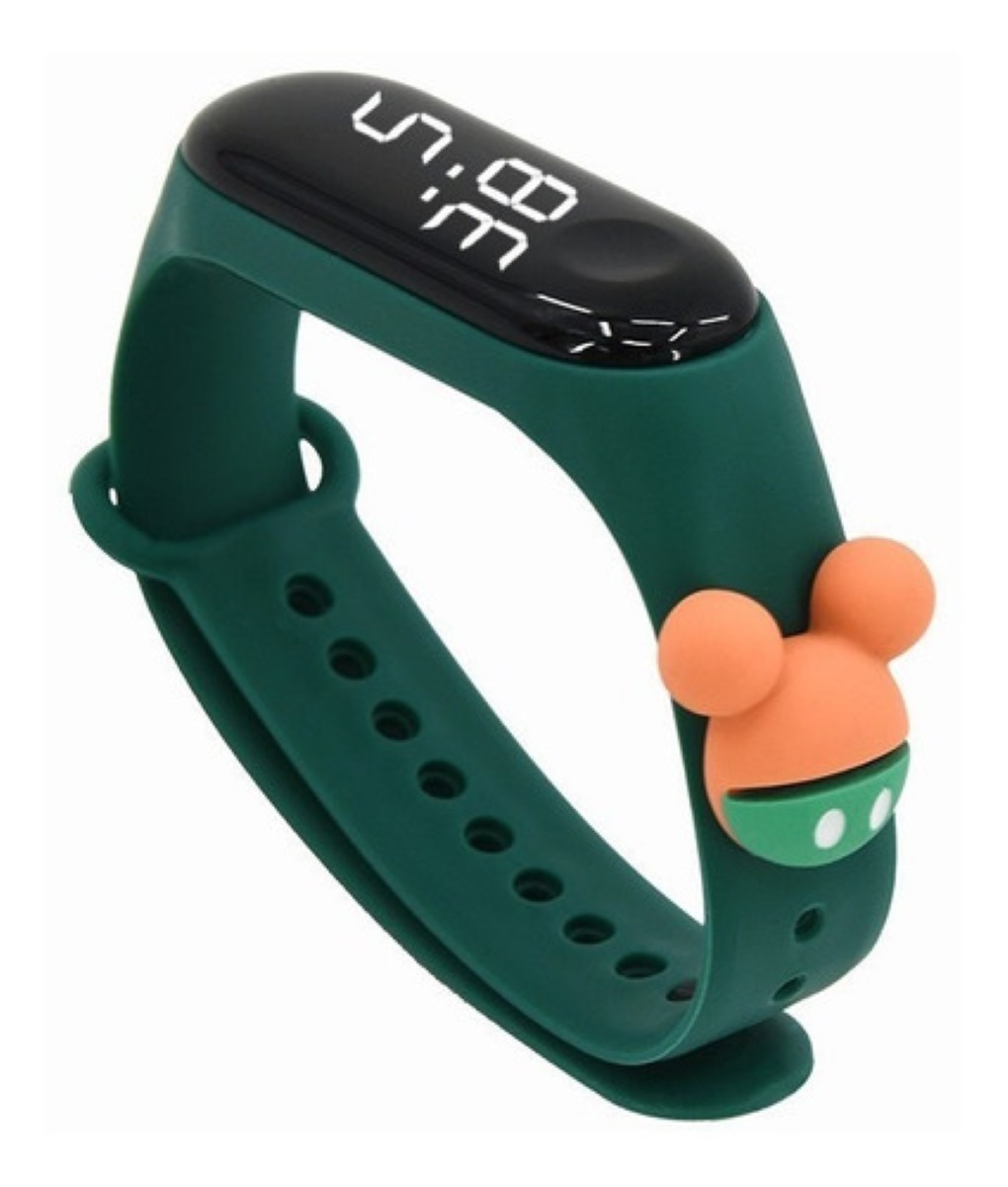 Reloj Deportivo De Dibujo Animado Infantil Mickey Verde